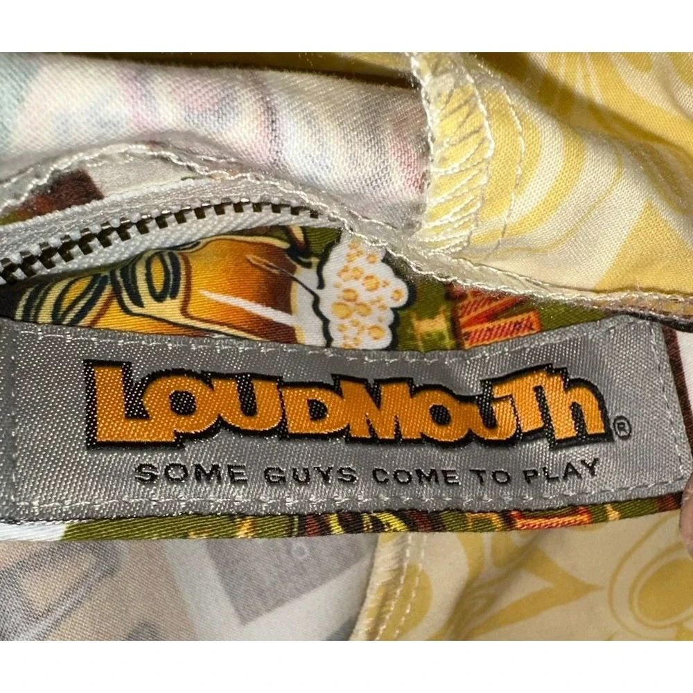 Loudmouth Golf Pants‎ 42x32 (40x30) Beer and Cocktail All Over Print Stretch